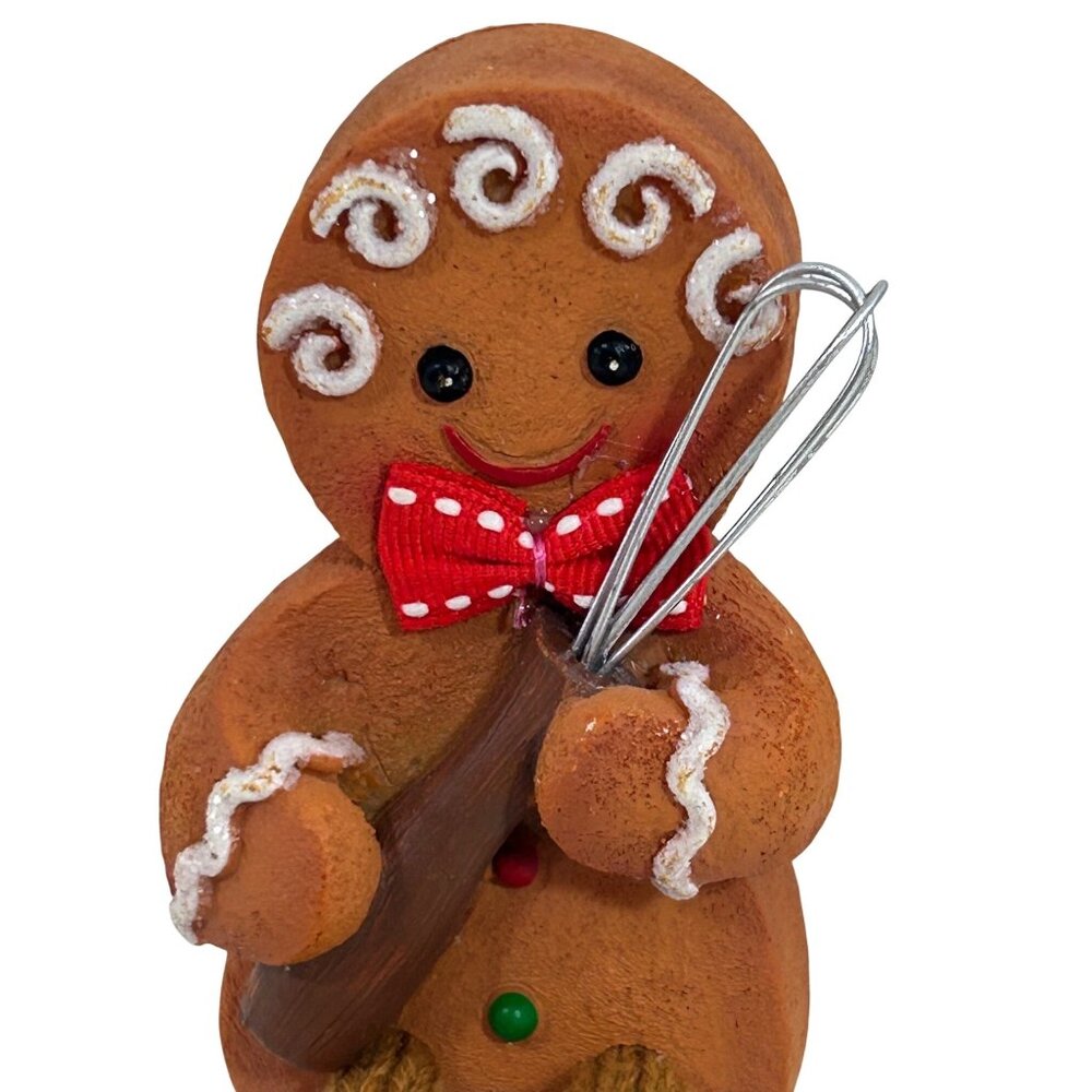 Ganz Gingerbread Man Shelf Sitter Holds Whisk Holiday Christmas Kitchen Decor